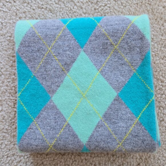 J. Crew Cashmere Argyle Scarf - Picture 1 of 7